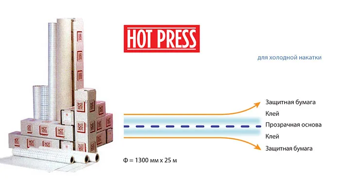 Фото Пленка 'Hot Press/Double Sided' для холодной накатки, 1300мм х 25м